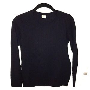 J. Crew Navy Classic Cable knit Sweater, medium